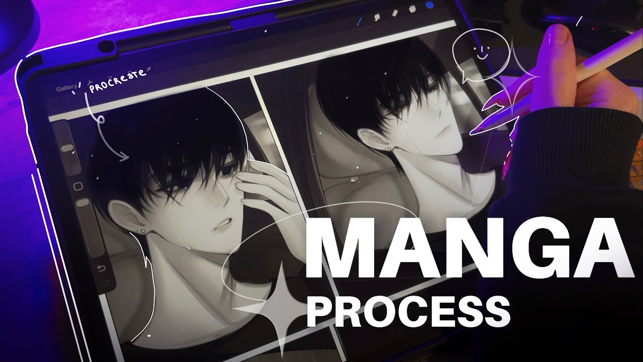 1-hour draw with me ⋆˚࿔ 📝 manga page drawing process (soft music)