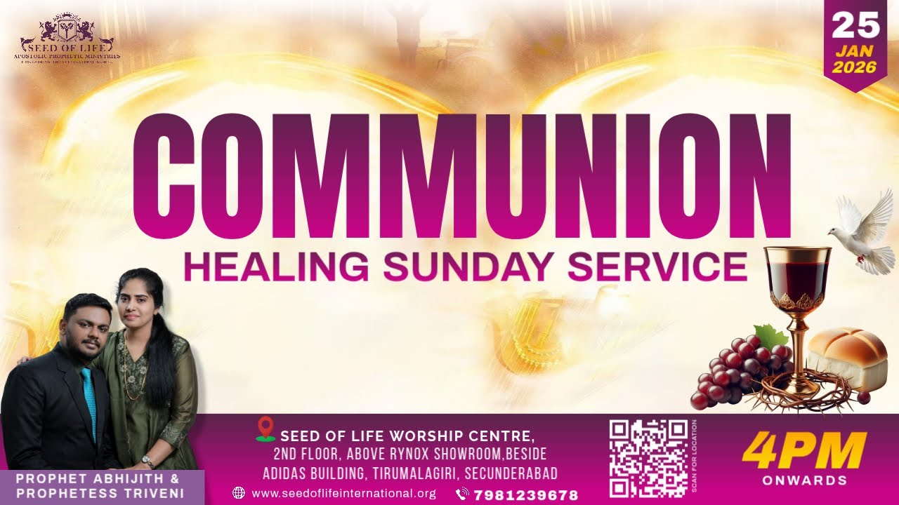 Communion Healing Sunday Service | 25 January 2026 | Prophet Abhijith | Prophetess Triveni