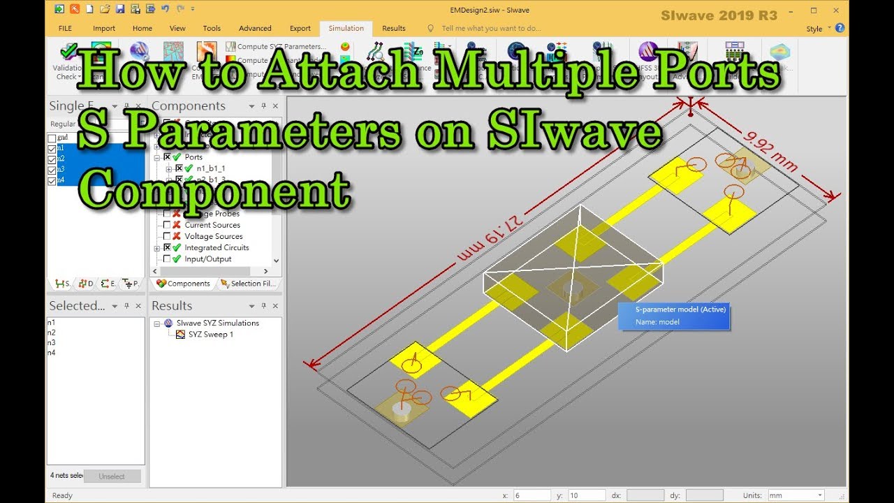How to Attach Multiple Ports S Parameters on SIwave Component