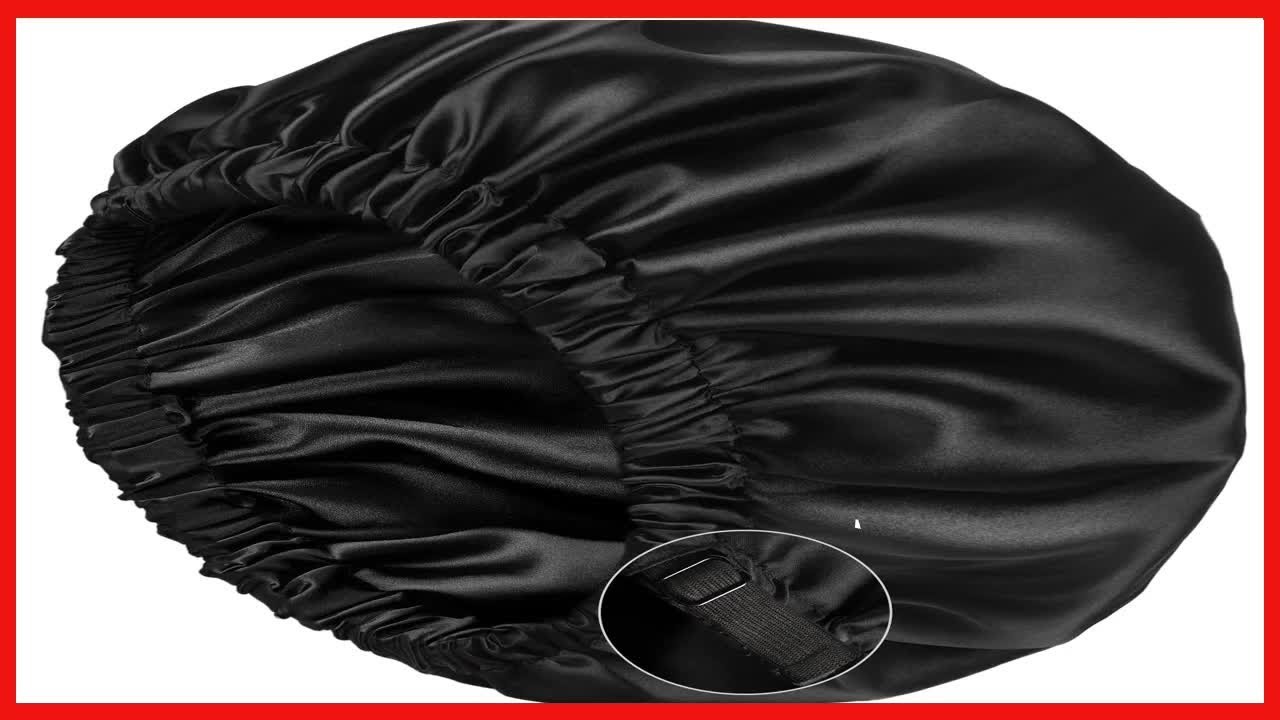 YANIBEST Satin Bonnet Sleep Bonnet Cap - Extra Large, Double Layer, Reversible, Adjustable Satin Cap