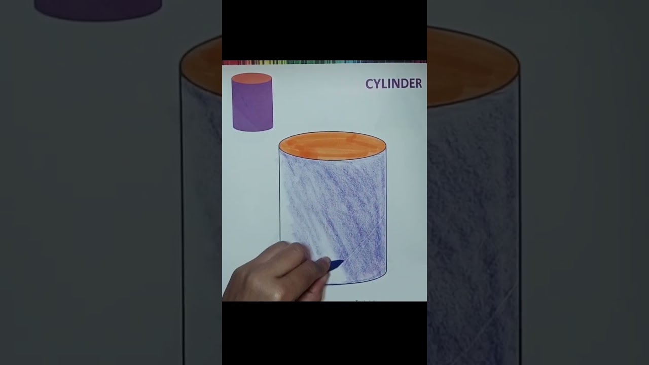 how to colour a mathematical cylinder for kid's #shorts #ytshorts
