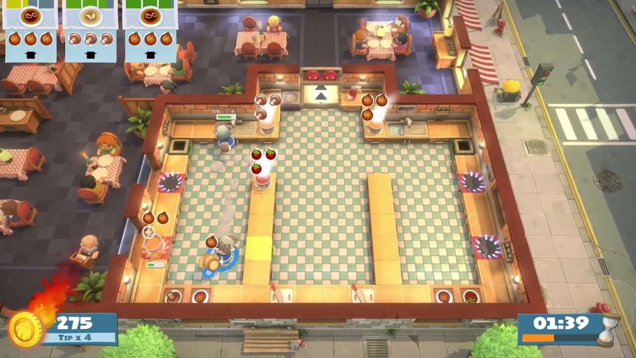 Overcooked! All You Can Eat - Story 1 2-2 (1 player) Score: 999