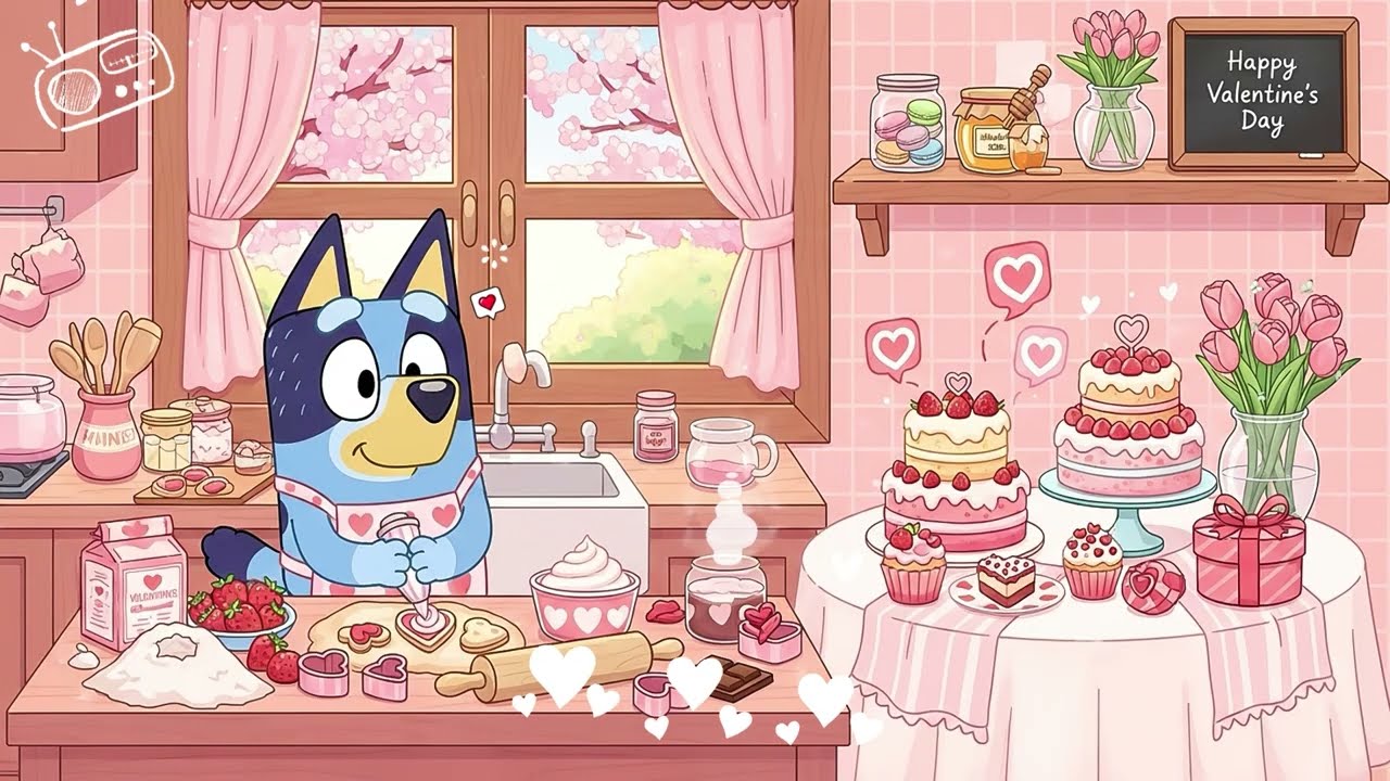 Bluey’s Sweet Valentine Bakery 🍰 Cozy Lofi Beats to Relax, Study & Heal