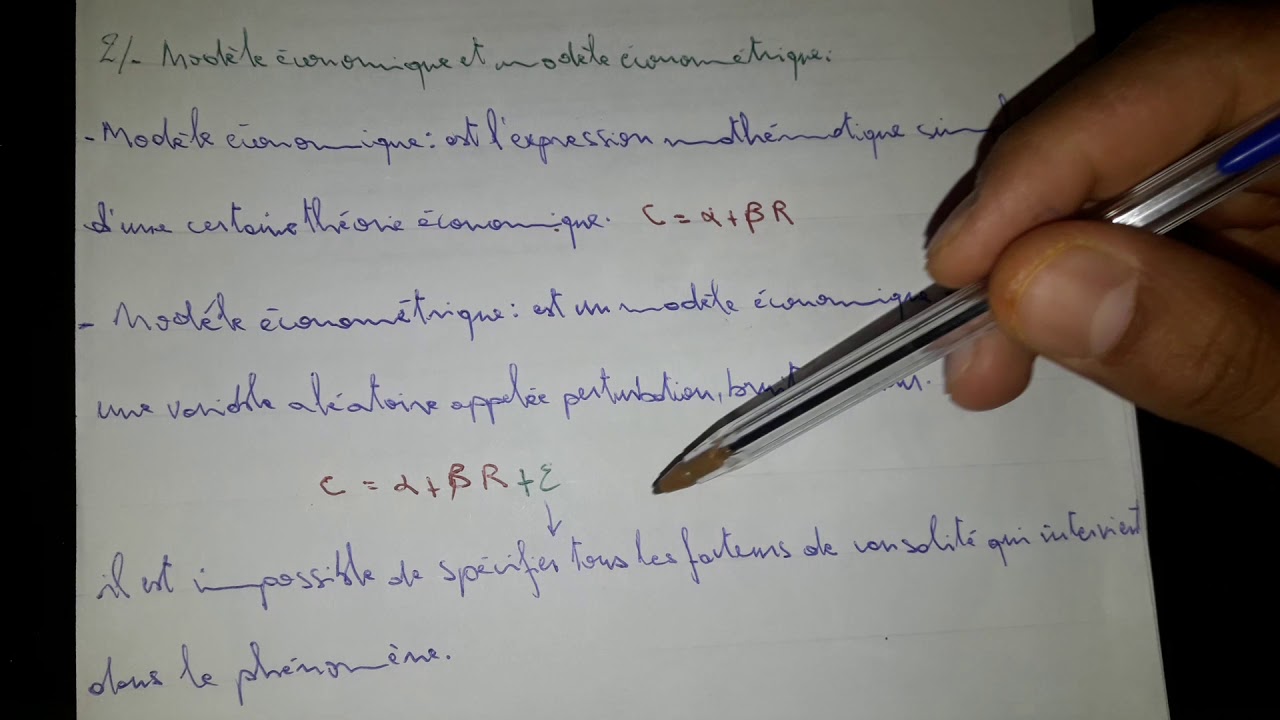 Méthodes économétriques - S6 - : Introduction #EP1