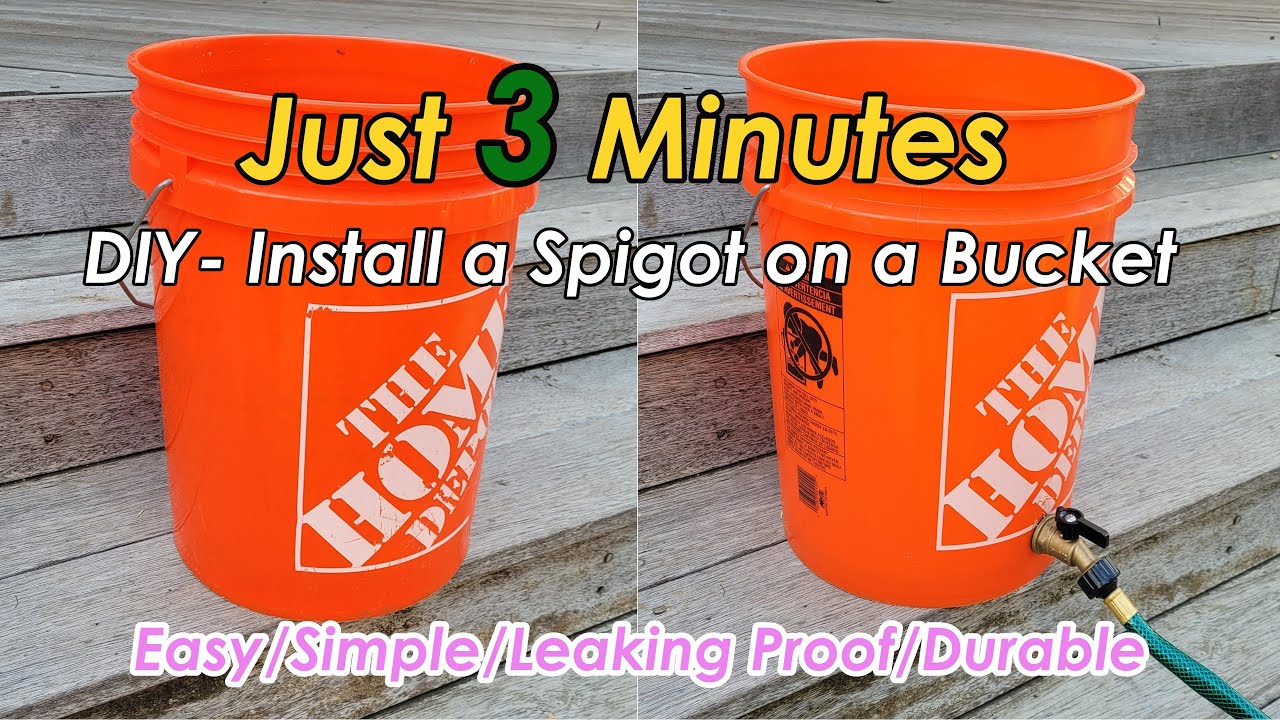 DIY Install a Spigot on a 5 Gallon Bucket in Just 3 Min | Bucket for Grey Water (自己动手3分钟安装水桶水龙头)