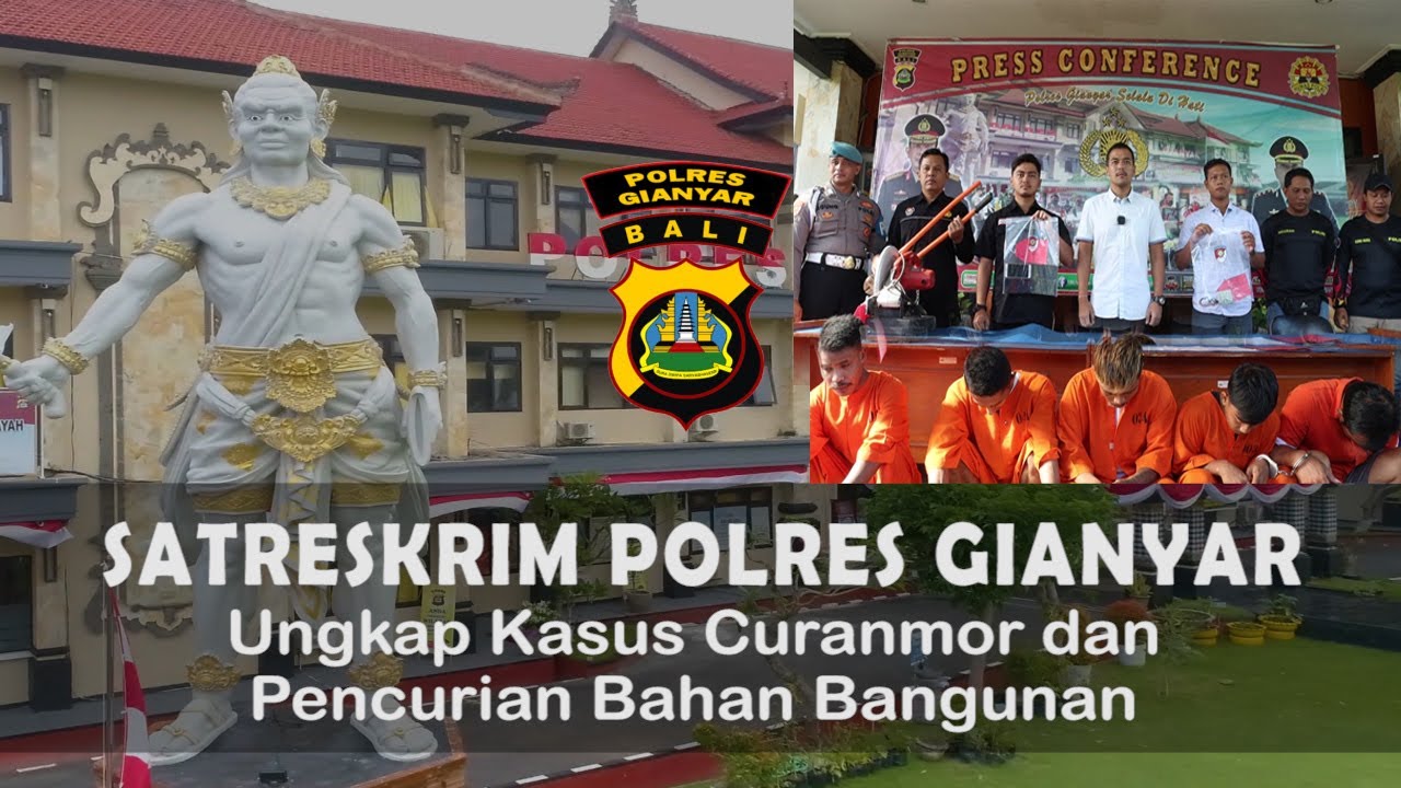 Satuan Reskrim Polres Gianyar Ungkap Kasus Curanmor dan Pencurian Bahan Bangunan