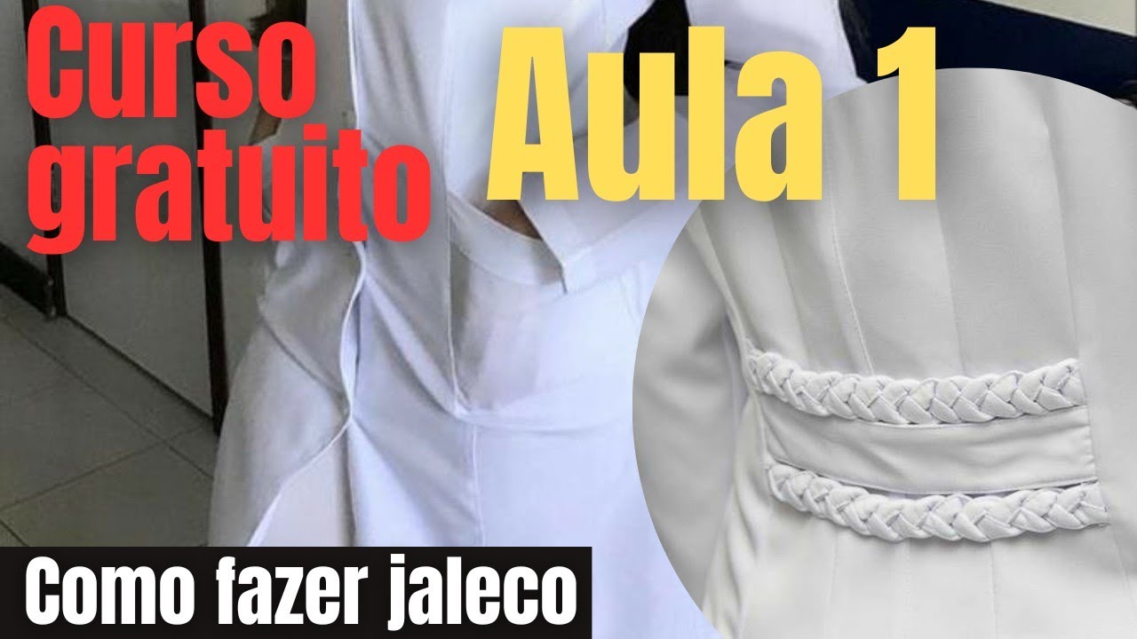 curso gratuito:como fazer jaleco feminino passo a passo/aula 1 tirando medidas e fazer a modelagem