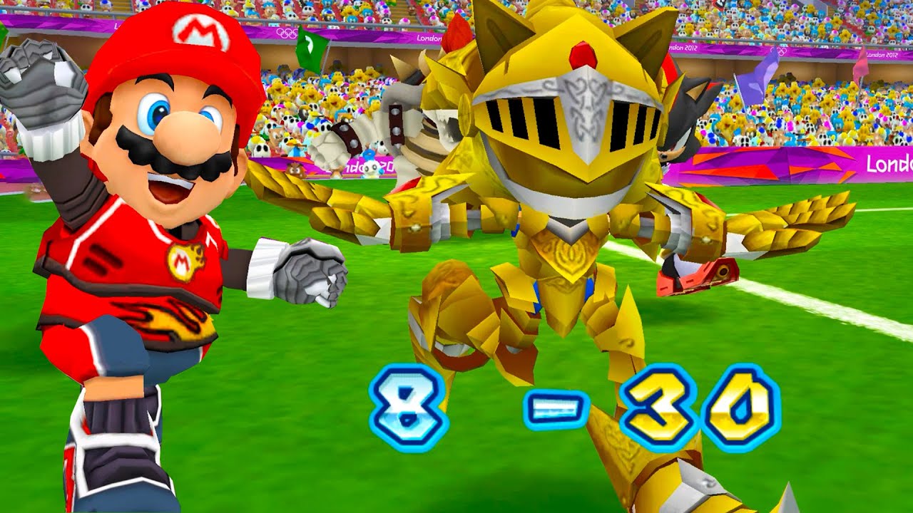 [2 Player ]Football  P1 Mario , Sonic , Shadow , Bowser vs P2 Donkey Kong , Amy ,Luigi , Metal Sonic