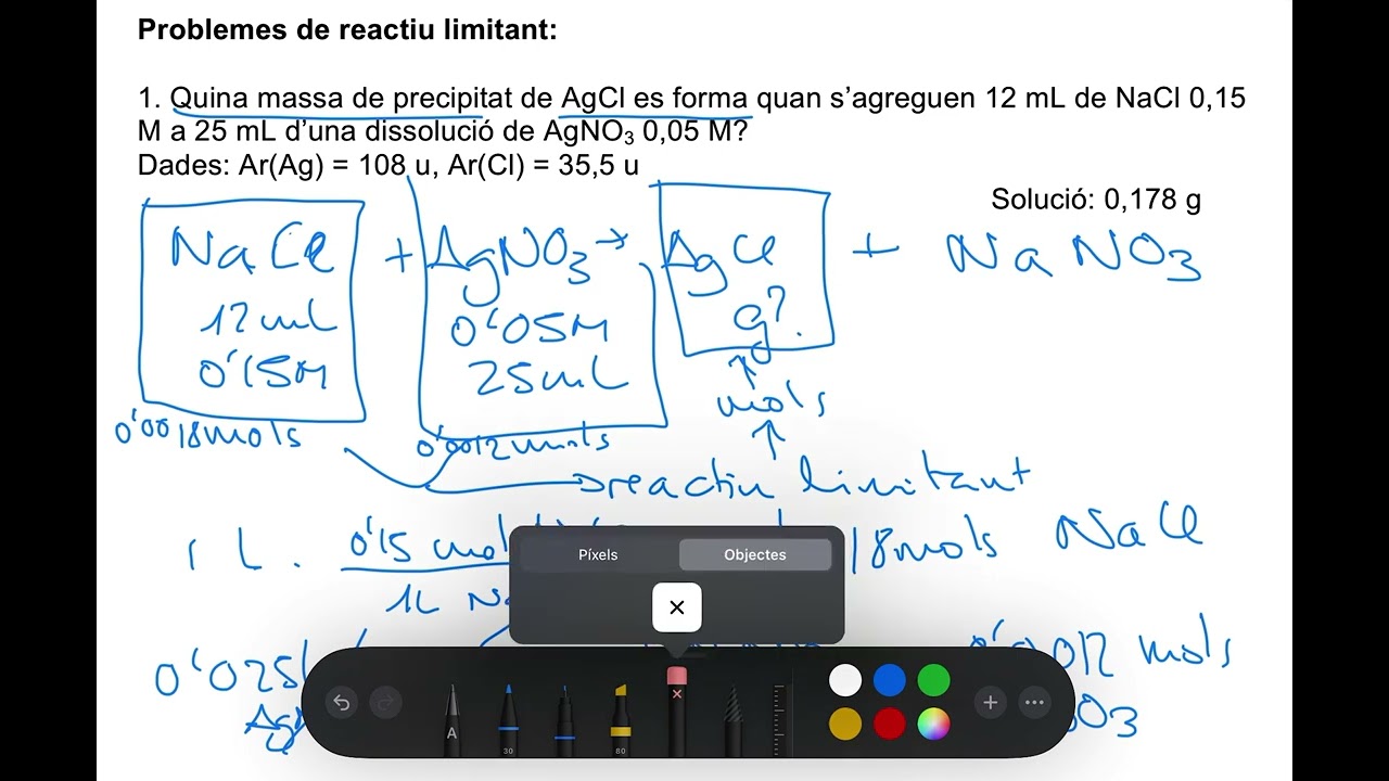 11 ESTEQUIOMETRIA AMB REACTIU LIMITANT