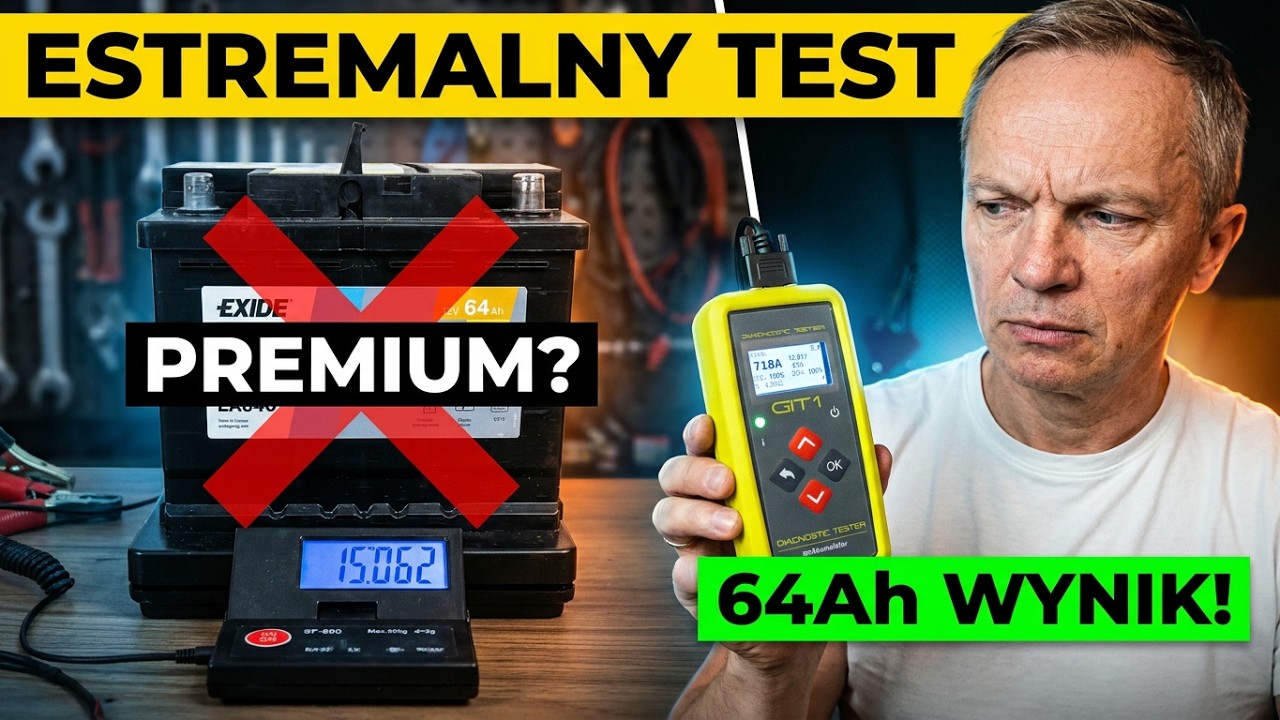 Centra Futura 64Ah z nalepką Exide Premium EA640 w Estremalnym Teście Konsumenckim. S7E013