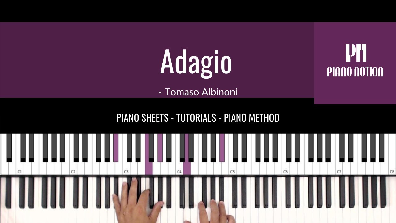 Adagio in G Minor | Albinoni (Sheet Music - Piano Solo Tutorial - Piano Notion Method Book 5)