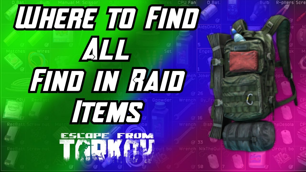 Where to Find All Find in Raid Items - Escape From Tarkov Guide