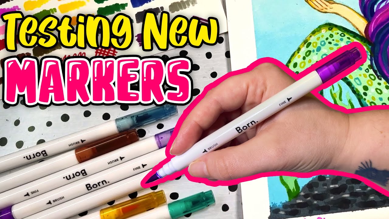 Testing BORN DUAL TIP BRUSH MARKERS! | Affordable Art Supplies Challenge