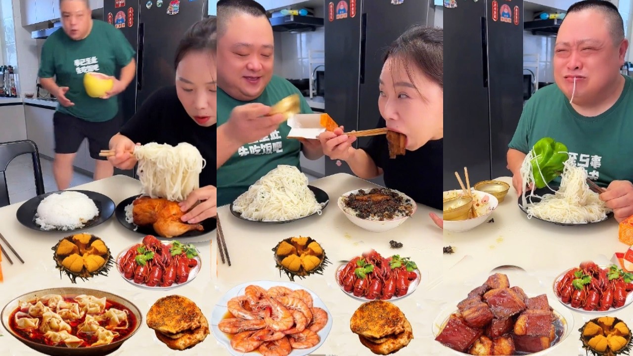小氣老公想獨吞整隻燒雞，不料被我中途偷偷換掉，最後只能啃綠色蔬菜！【胖嫂美食】