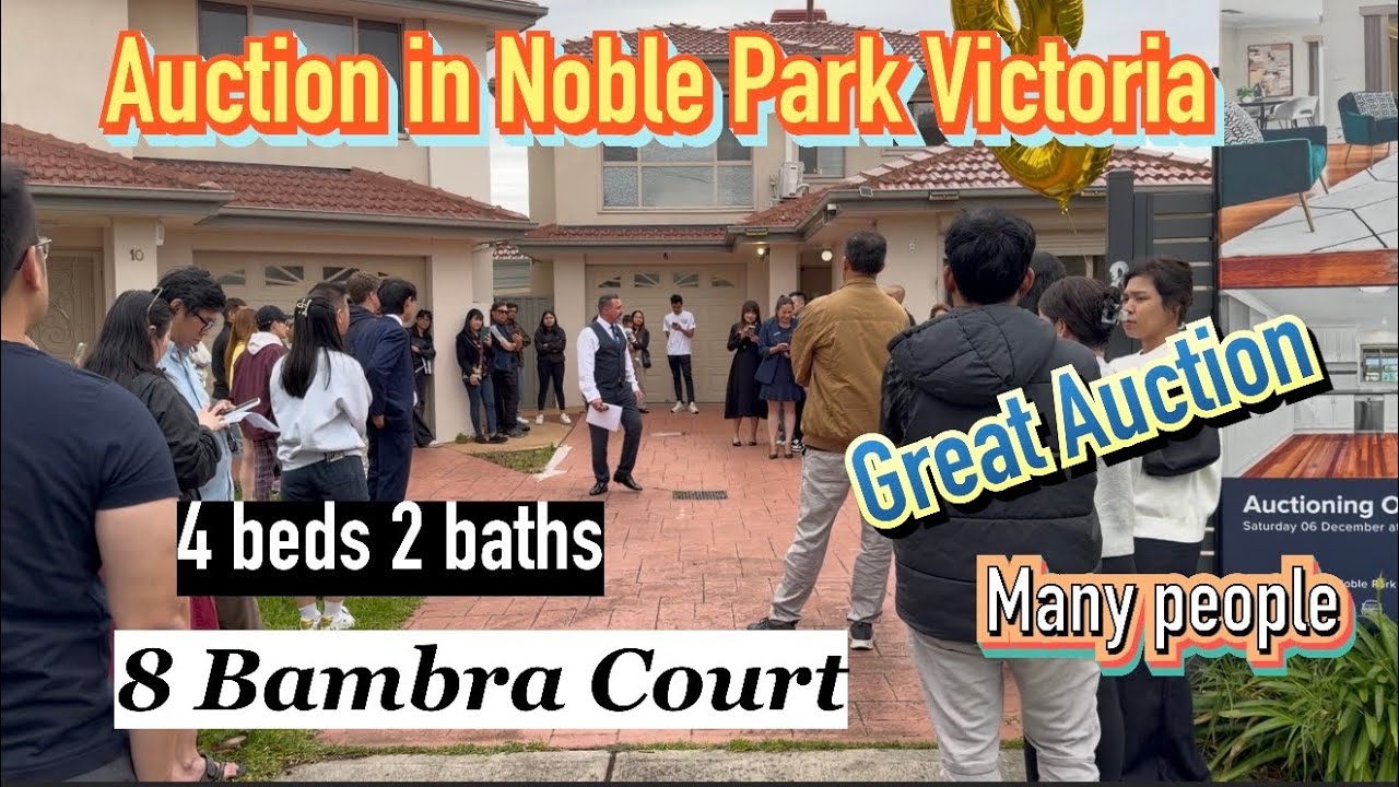 Many people bidding auction in Noble Park Victoria