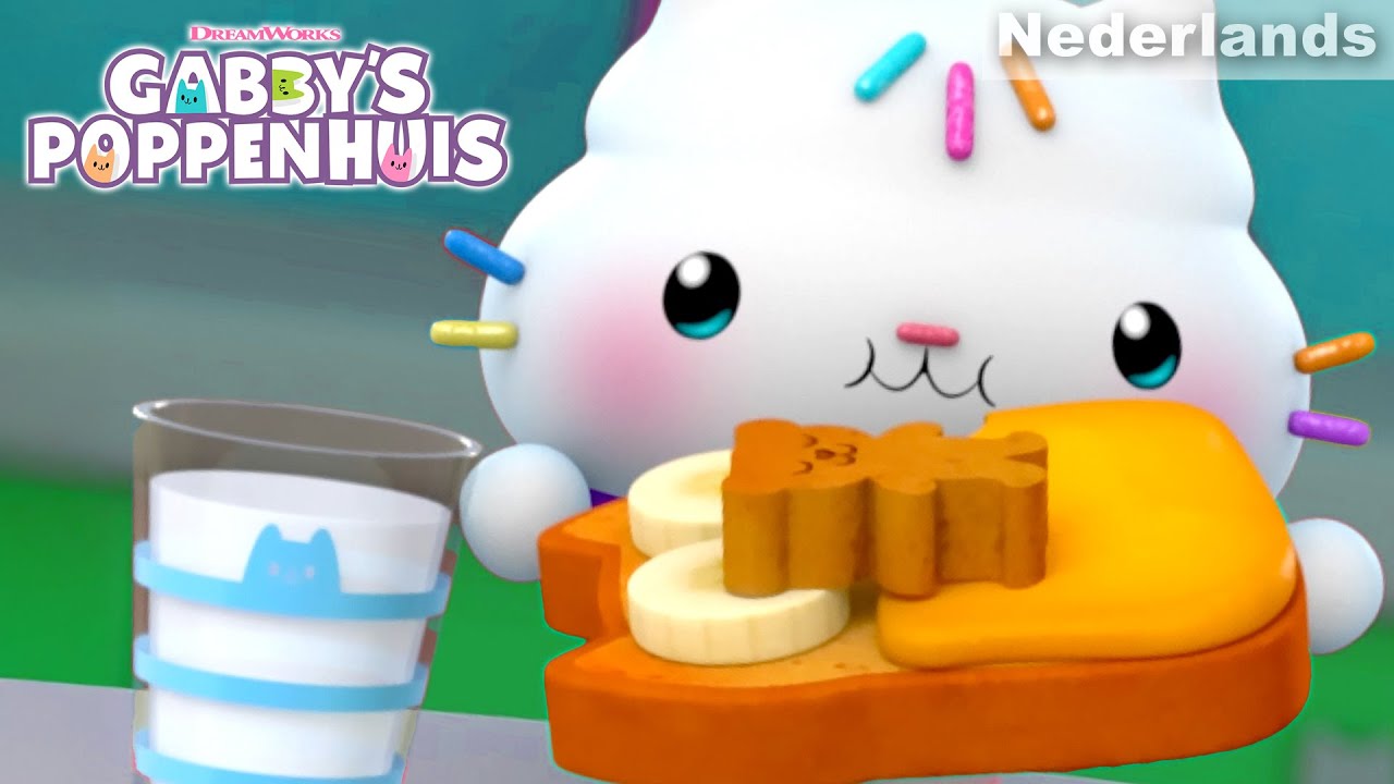 Bedtijdsnack met de Gabbykatten! We maken broodbeertjes 🐻🍞 | GABBY'S POPPENHUIS | Netflix