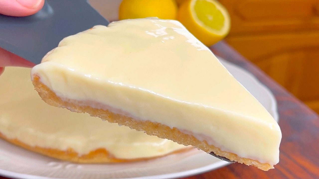 Лимонный тарт из 3 ингредиентов 🍋 Без муки, без яиц, без масла!