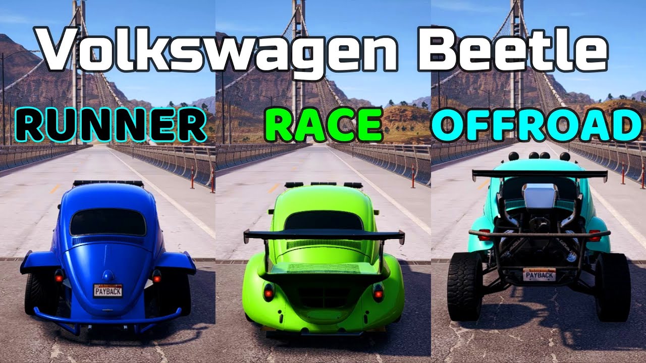 NFS Payback - (RUNNER vs RACE vs OFFROAD) - Volkswagen Beetle - WHICH IS FASTEST !!!