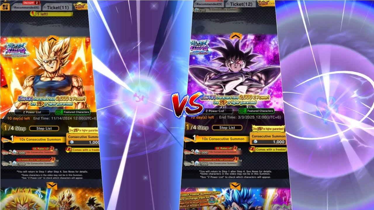 Ultra Majin Vegeta Summon Vs Ultra Turles Summon | Summon | Dragon Ball Legends