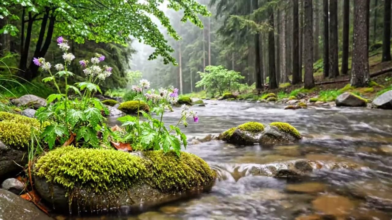 Relaxing Rain Sounds in Forest Stream 🌧️ | Deep Sleep ASMR, Stress Relief & Nature Ambience