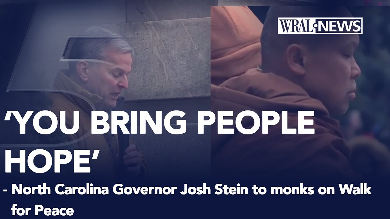 'You Bring People Hope': NC Governor Josh Stein addresses Walk For Peace Monks