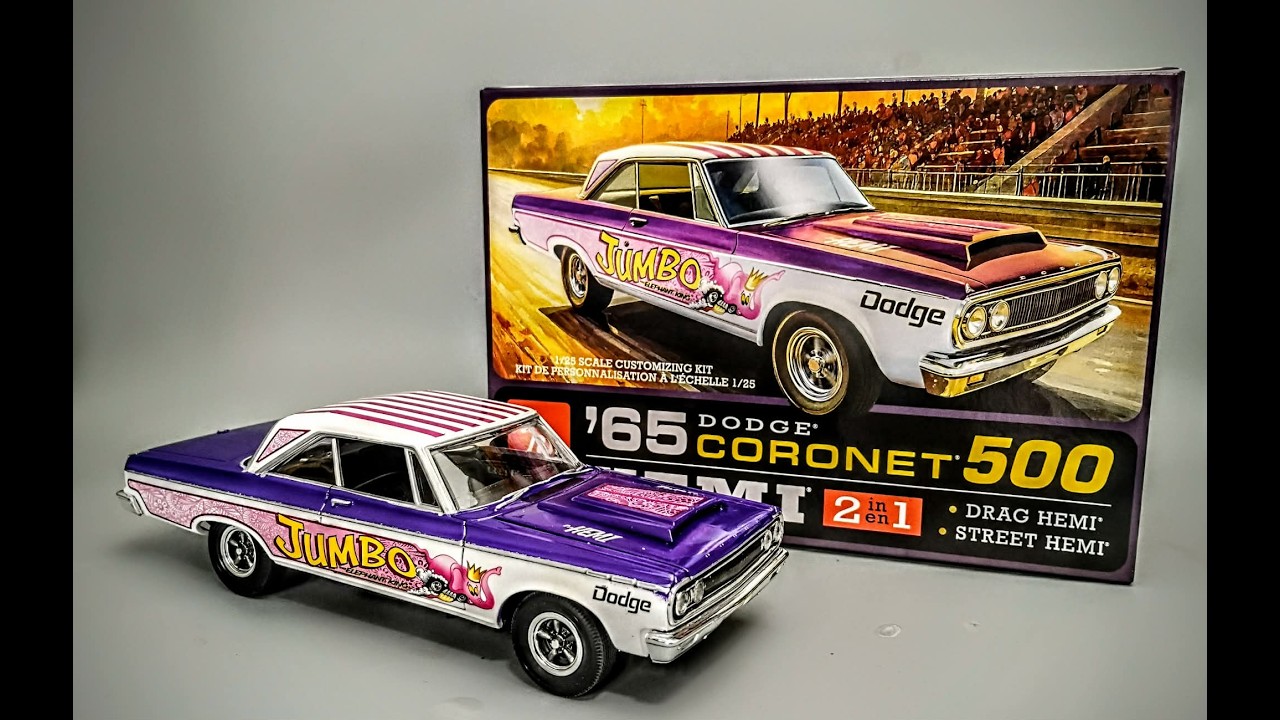 1965 Dodge Coronet 500 Hemi Gasser 1/25 Scale Model Kit Build How To Assemble Two Tone Paint Mask