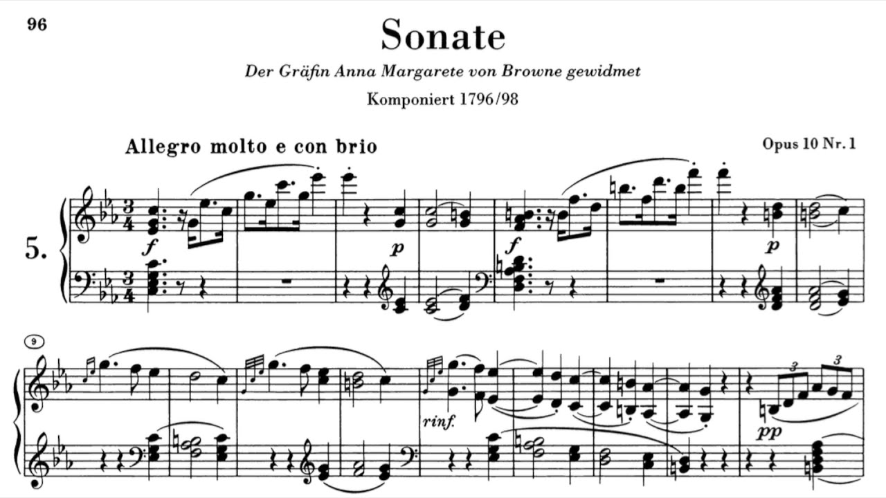 베토벤(Beethoven) - 피아노 소나타 5번, 다단조, 작품번호10, No.1-1악장(Piano Sonata No.5 in c minor, Op.10, No.1) / 피아니제