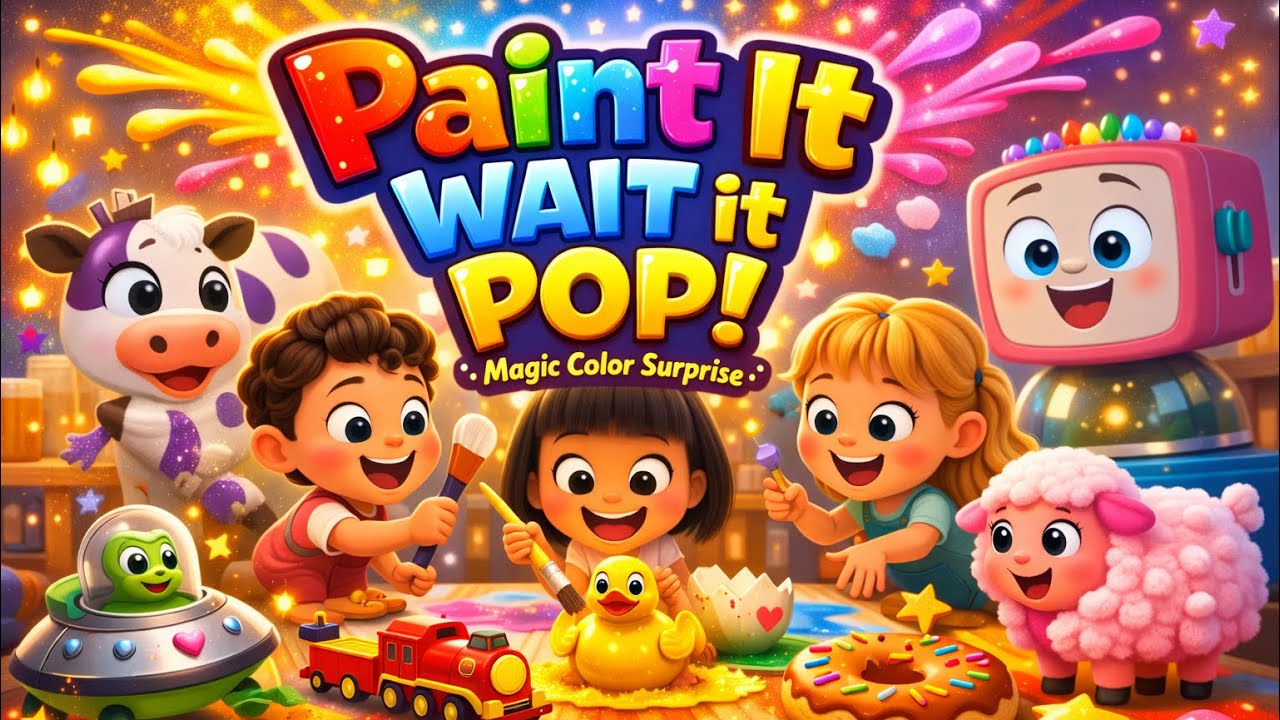 Paint It Wait It POP! 🎨 | Magic Color Surprise Song 🌈✨ | Kids Color Reveal Song 🌈✨ | Fun learning 🌈