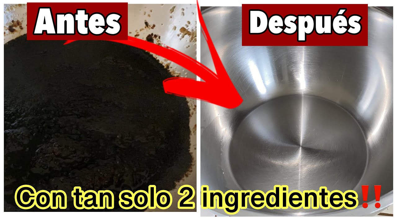 FACIL‼️LIMPIA TUS OLLAS QUEMADAS Y DEJALAS COMO NUEVAS CON TAN SOLO 2 INGREDIENTES