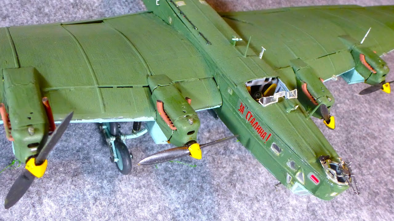 Golden Age Soviet Tupolev TB-3 Heavy Bomber Plane Model Engine Sound Kit Cover 1/72 Scale ANT-6