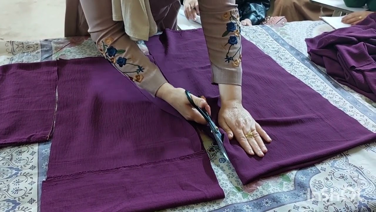 فصال وخياطة فستان نزلات مع الصدر لف