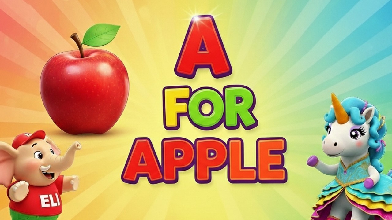 A for Apple | ABC Phonics Song & Alphabet Learning | Elephant ELI & Unicorn | ABC Spotlight