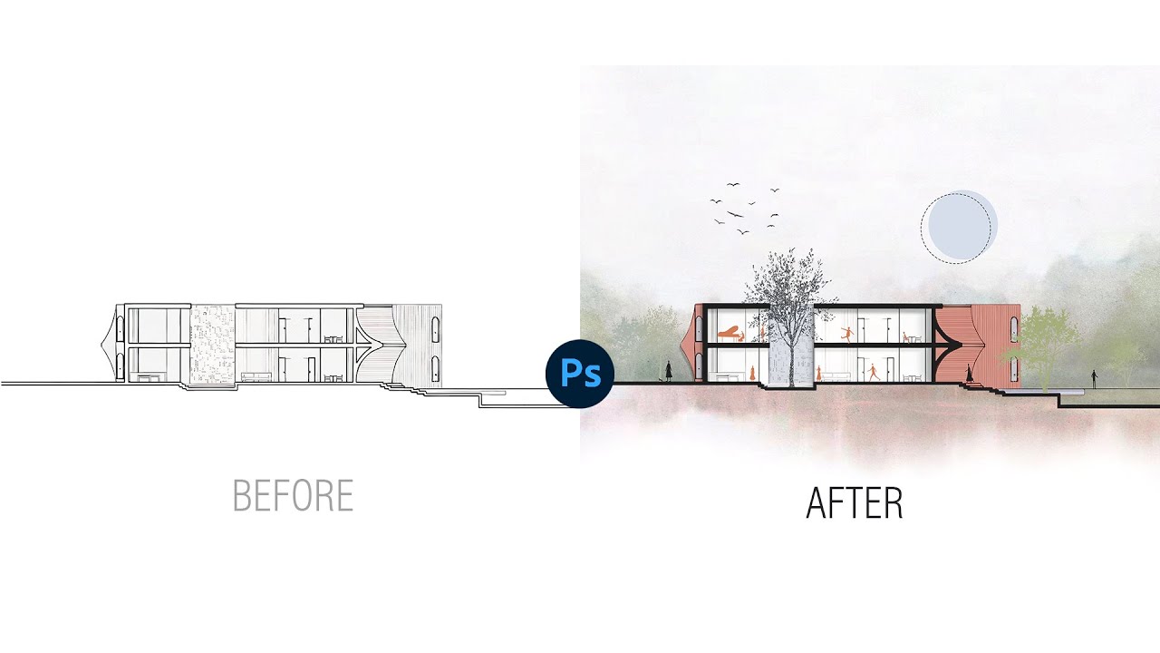 How to Render an Architectural Section in Photoshop —Quick Step-by-Step Tutorial 