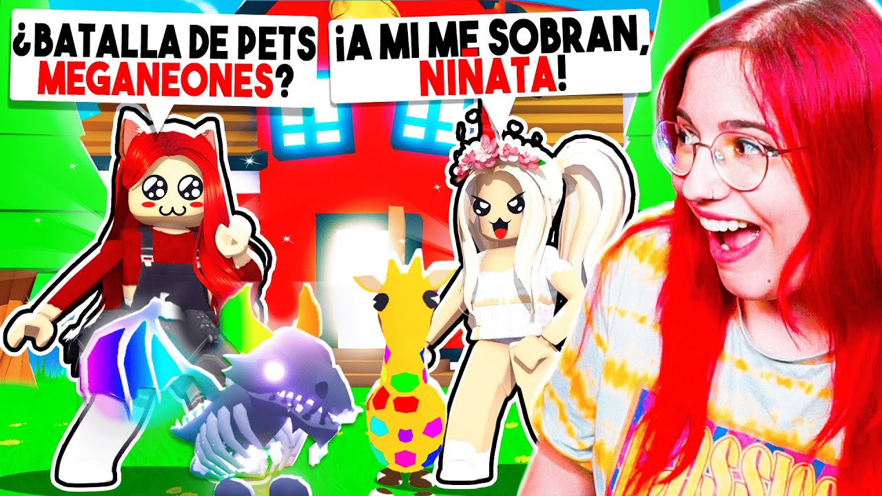 HAGO UNA BATALLA DE MASCOTAS SOLO *CON MEGANEONES* contra *UNA PRESUMIDA* en ADOPT ME ROBLOX😱
