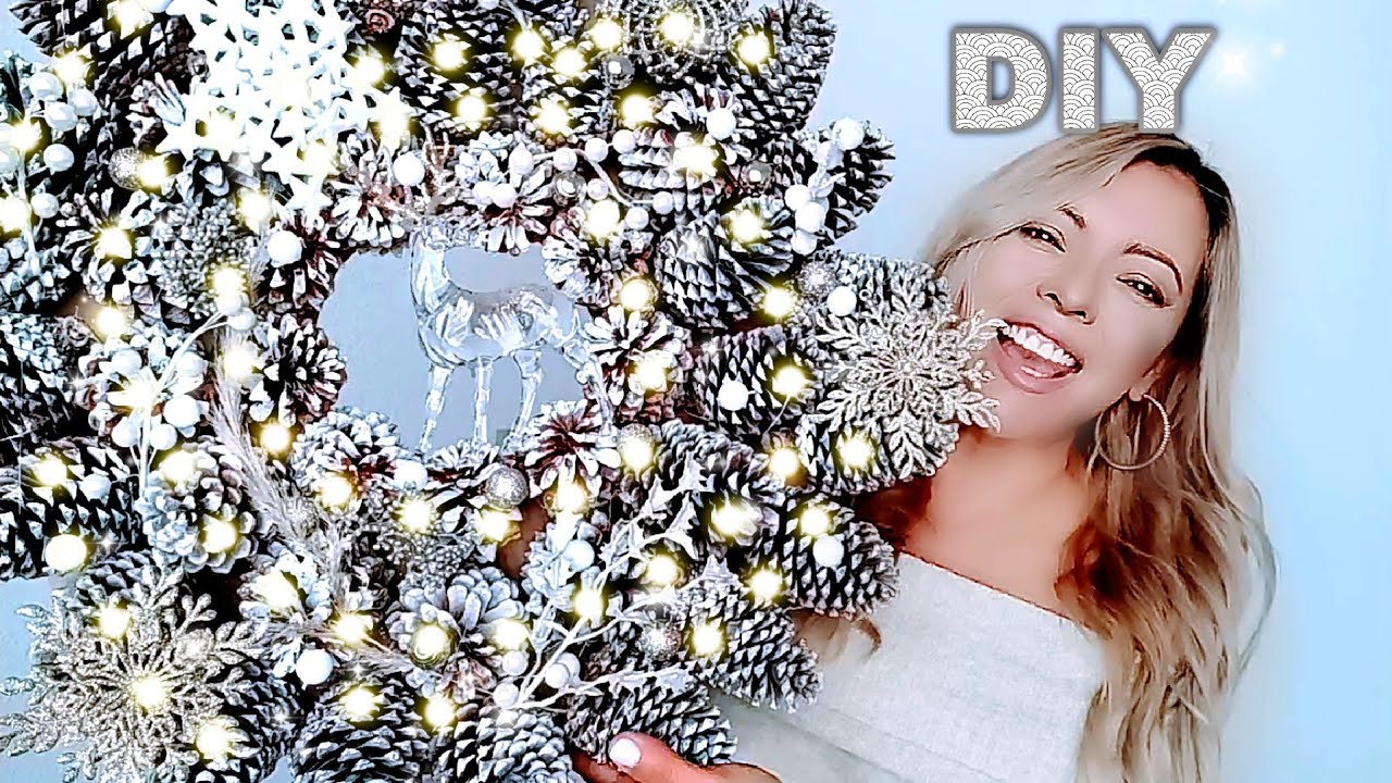 🎅🎄CORONA NAVIDEÑA ‼️ CON PIÑAS DE PINO, PASO A PASO FÁCIL #decoracionnavideña  #adornosnavideños