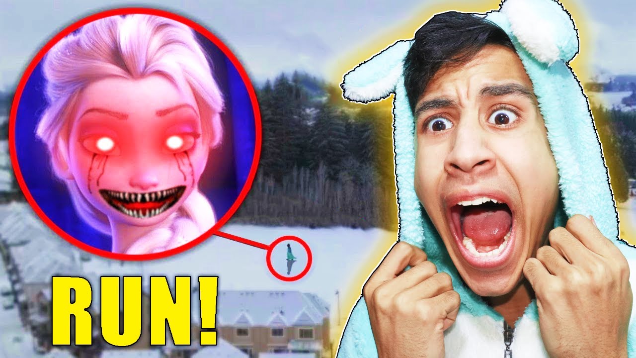 طائرة بدون طيار تلتقط السا من FROZEN 2 في الحديقة المسكونة !! (مخيف)🔥😱