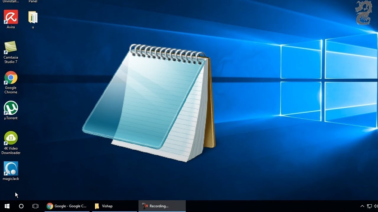 Windows 10 -Adding notepad as a shortcut on desktop