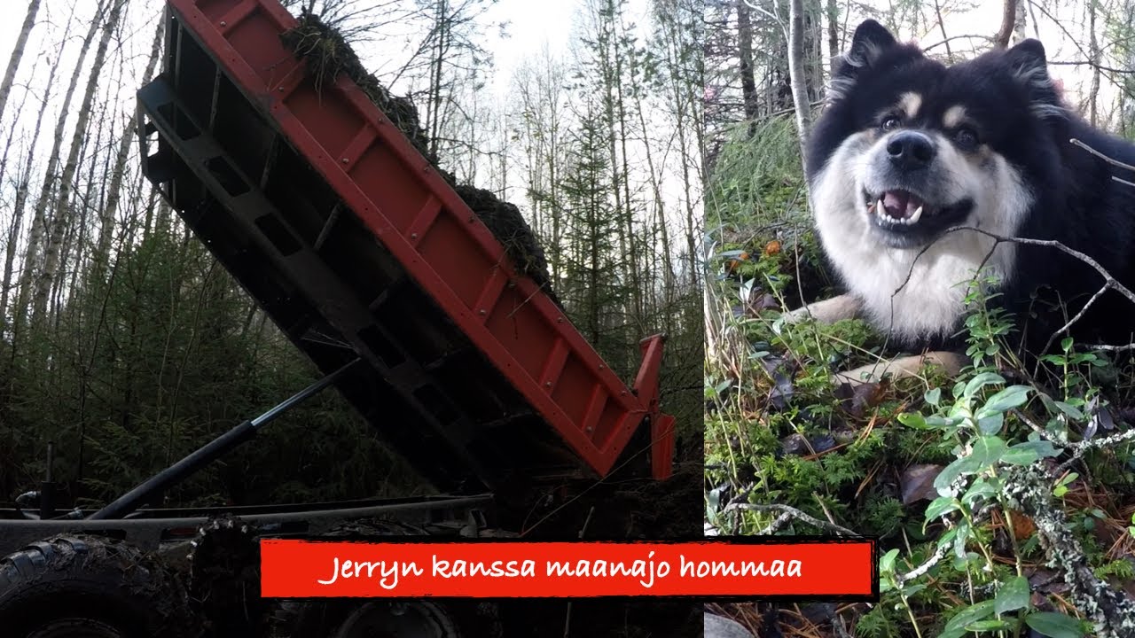 Maanajoa Mönkijällä, Honda Foreman/Kranman 1750E , lapinkoira Jerry kaverina