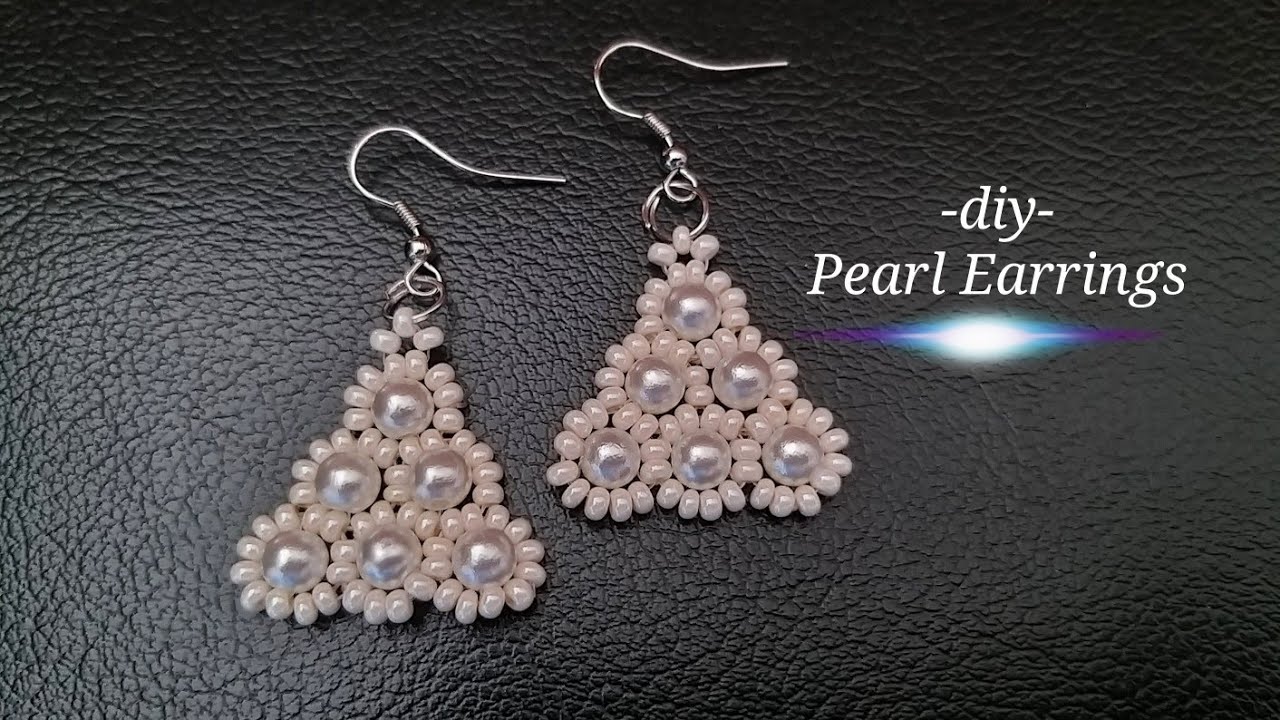 ⚜️ Pearl Daisy Cluster Earrings || Bridal jewellery || Perlas Aretes Tutorial DIY (0380)