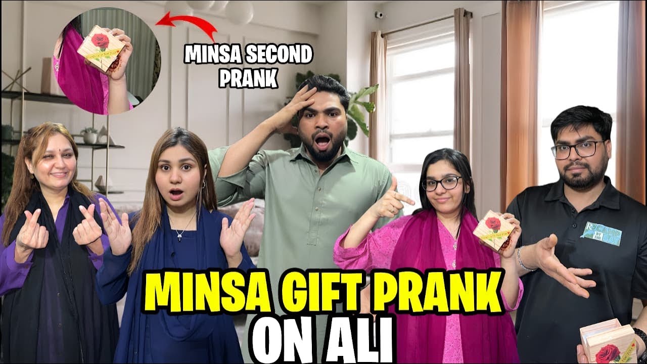 Minsa Fake gift prank on Ali// Ali Preshan// Too much fun ho geya // Minsa family ki iftari karwai