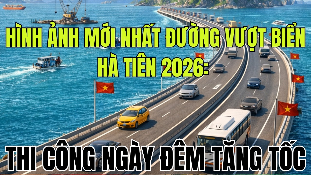 Hình Ảnh Mới Nhất Đường Vượt Biển Hà Tiên 2026: Thi Công Ngày Đêm Tăng Tốc