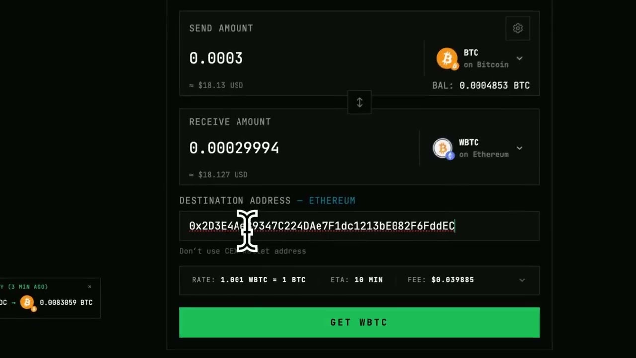 Learn to Bridge Bitcoin to WBTC using TeleSwap
