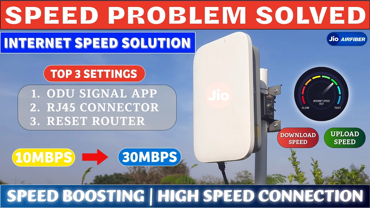 Jio Airfiber Speed Problem Solved | High Speed Internet Settings #jio #jioairfiber5g