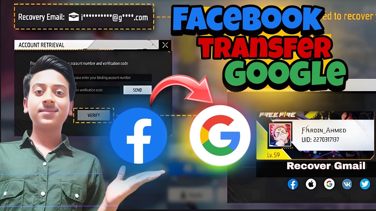 Free Fire ID Facebook to Transfer Google Account সহজেই ফ্রী ফায়ার ফেসবুক আইডিটি গুগল স্থানান্তর করুন