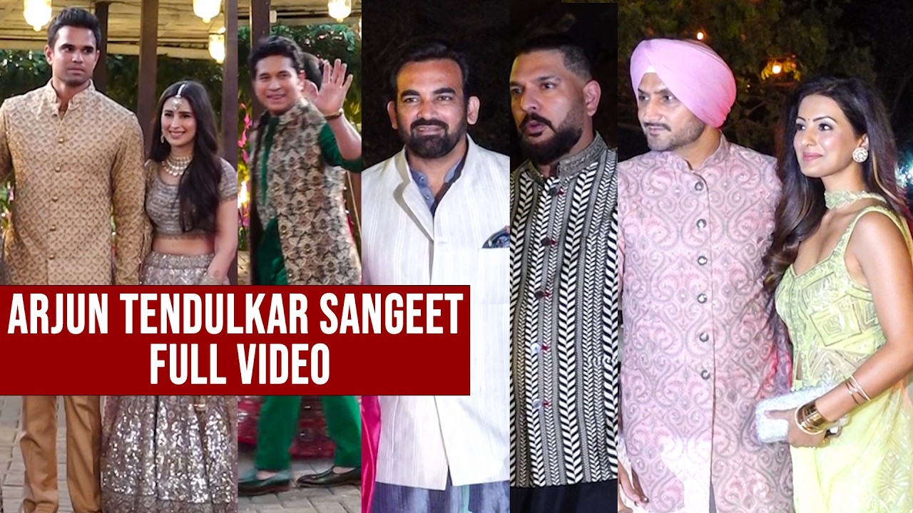 Yuvraj, Zaheer Khan, Harbajan Singh Visuals At Arjun Tendulkar Sangeet | Sachin Tendulkar | FL