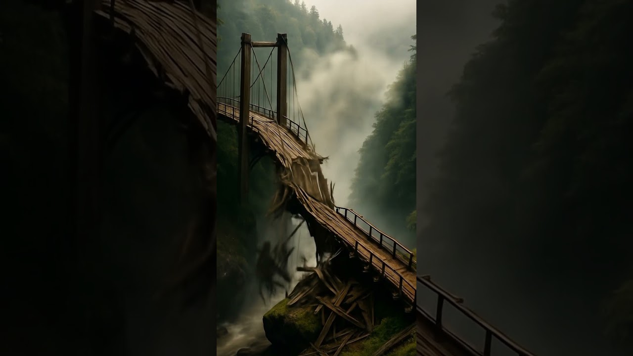 Terrifying Bridge Collapse Caught on Camera | Slow Structural Failure Over Canyon
