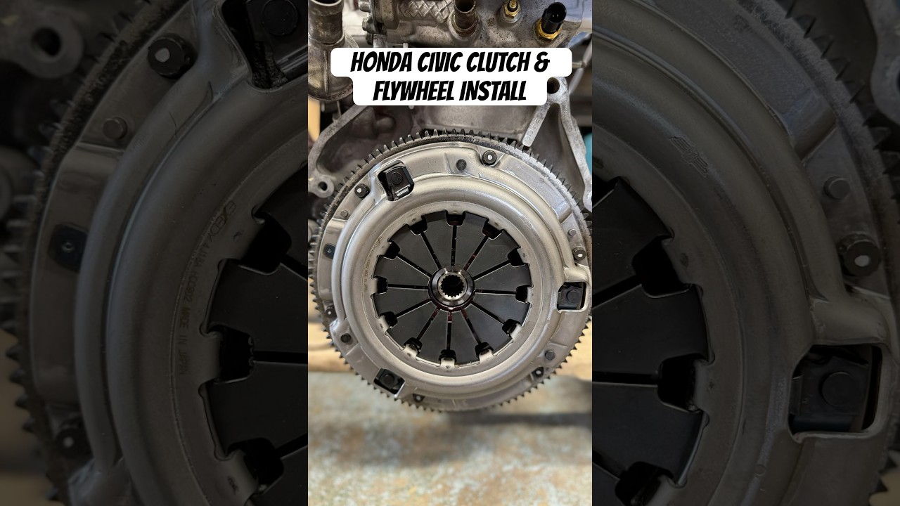 HONDA CIVIC CLUTCH & FLYWHEEL INSTALL #d16z6 #hondacars #hondacivic
