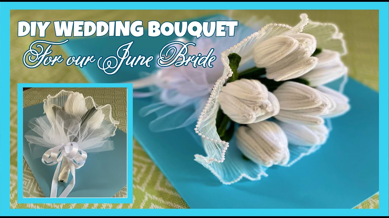 Fuzzy Wire Tulips Wedding Bouquet