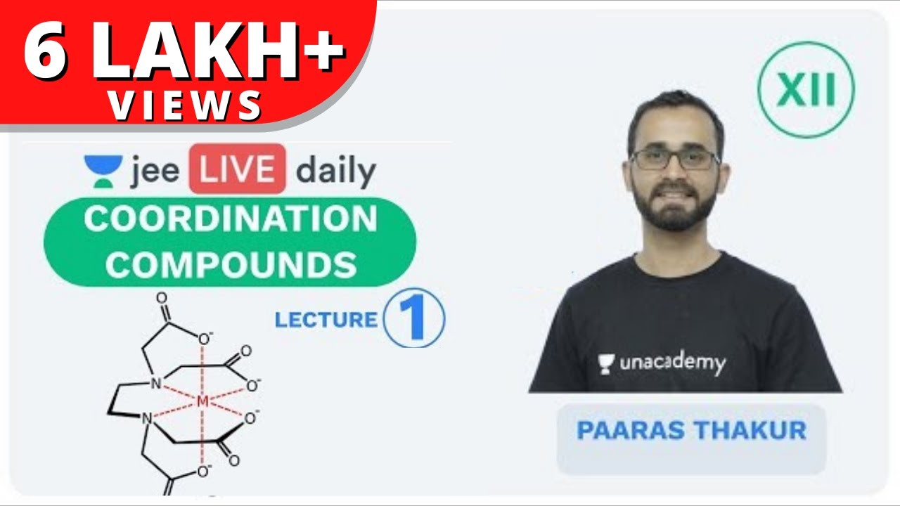 JEE Mains: Coordination Compounds L 1 | Unacademy JEE | IIT JEE Chemistry| Paaras Thakur