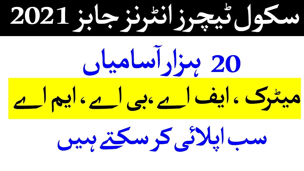 STI Jobs Policy 2021 | School Teaching Intern | All Districts Details